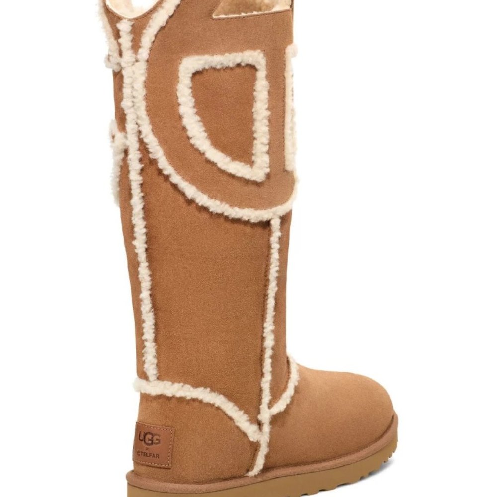 NEW. UGG x TELFAR TALL CHESTNUT BOOTS - Picture 2 of 3
